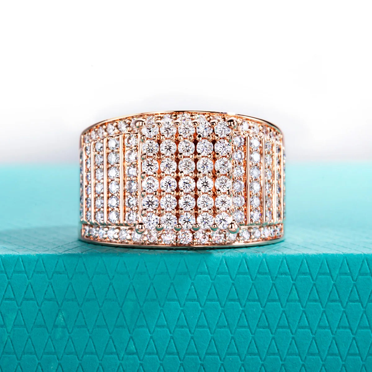 1.718 CTTW Moissanite Hip Hop Men's Ring