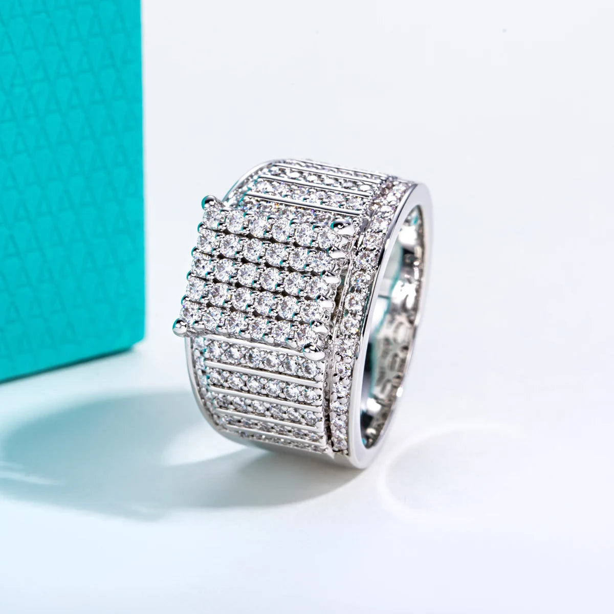 1.718 CTTW Moissanite Hip Hop Men's Ring