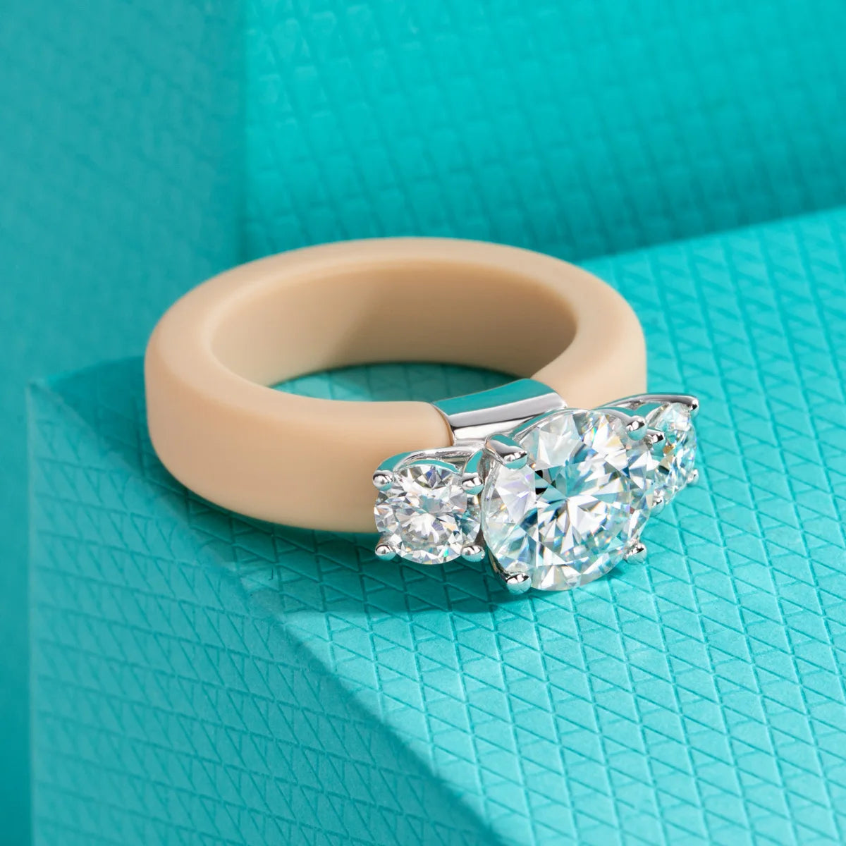 4 CTTW Three-Stone Moissanite Silicone Ring