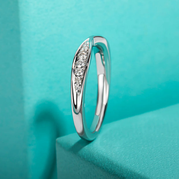 GK Moissanites Bow Tie D Color Moissanite Wedding Band Rings