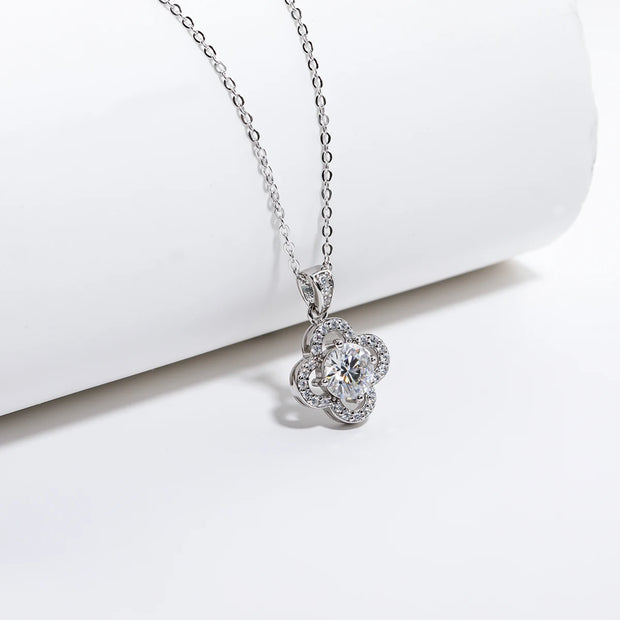 1 Carat D Color Moissanite Diamond Pendant 925 Sterling Silver Necklace.