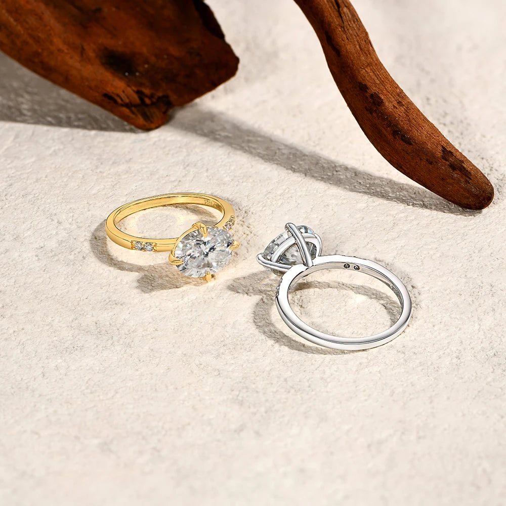 4 CT Oval Cut Moissanite Engagement Ring