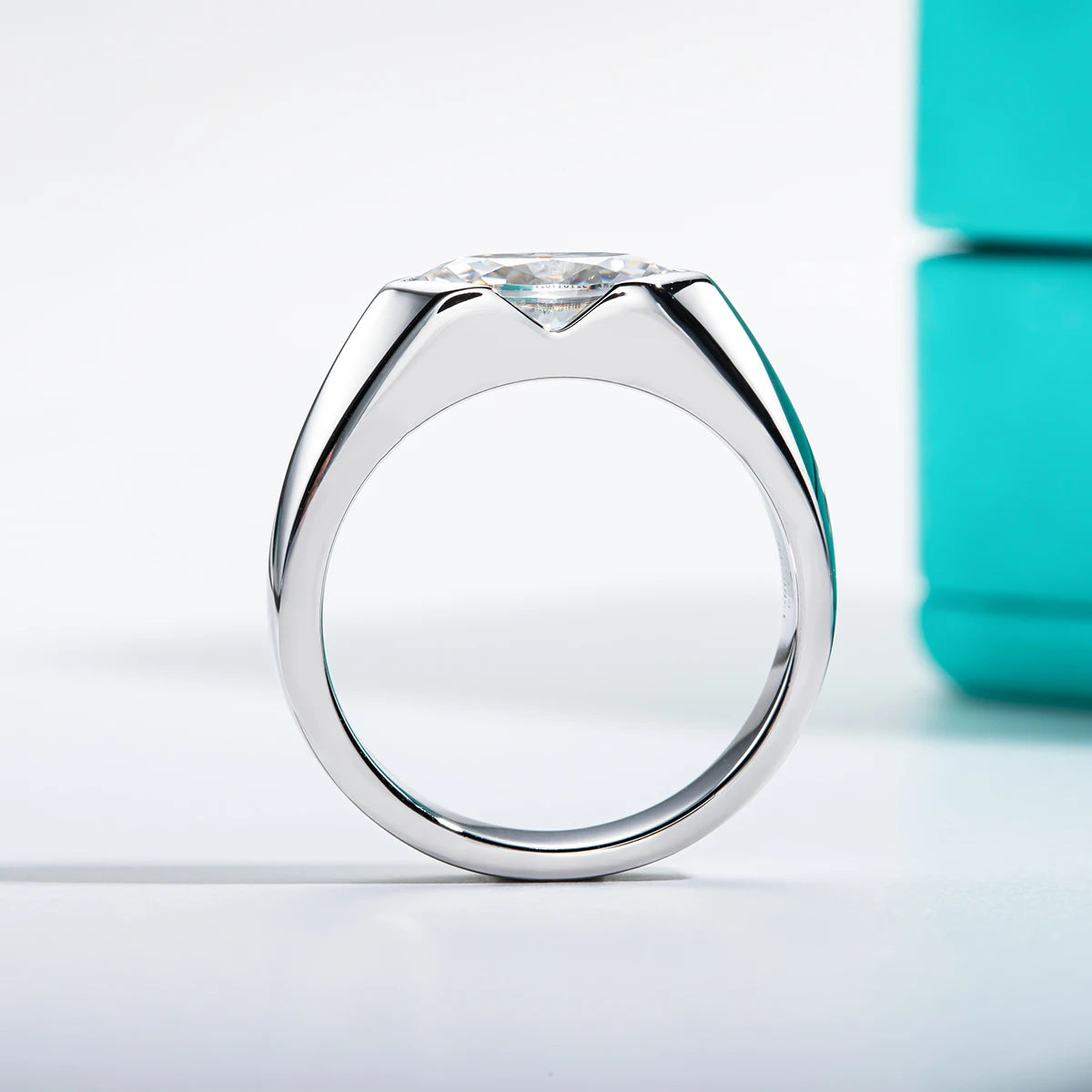 1 CT Marquise Cut D Color Moissanite Band Ring