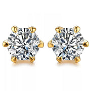 VVS1 D Color 0.5-1 Carat Moissanite Stud Earrings | 18K Gold Plated.