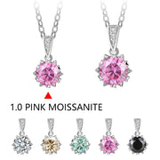 1.0-2.0 Carat Round Cut Moissanite Pendant Necklace.