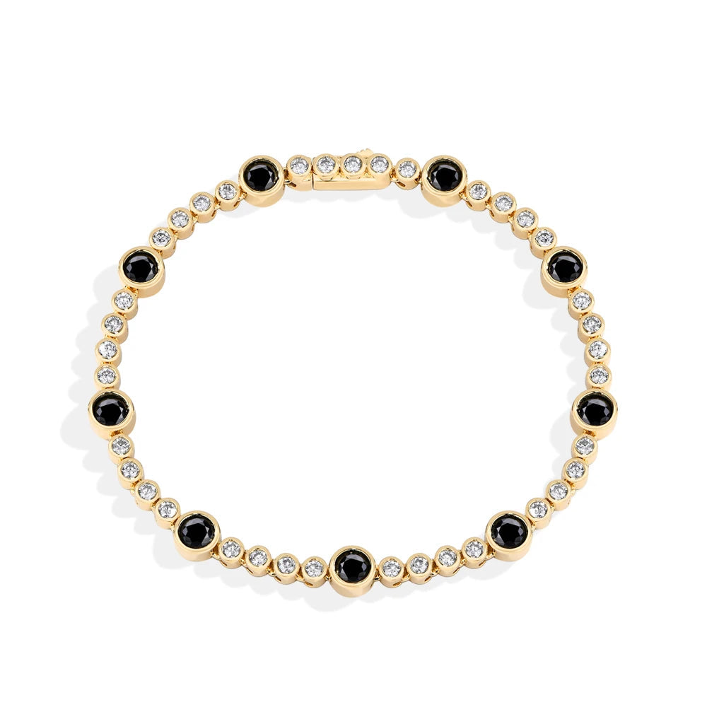 Black Moissanite Round Bubble Tennis Bracelet