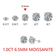 1.0CT-3.0CT VVS1 D Color Moissanite Stud Earrings.