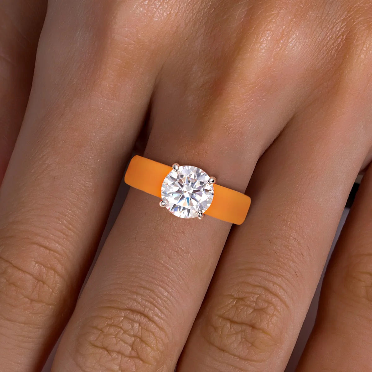 3.5 CT Round Moissanite Silicone Ring