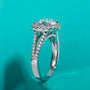 3CT Round Cut D Color Moissanite Halo Engagement Ring.
