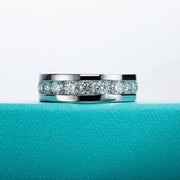 GK Moissanites 4mm Moissanite Wedding Band Ring S925 Sterling Silver Eternity Ring