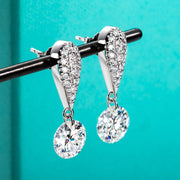 6cttw D Color Moissanite Drop Earrings.