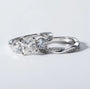 1.5CT Princess Cut Center Moissanite Bridal Ring Set.