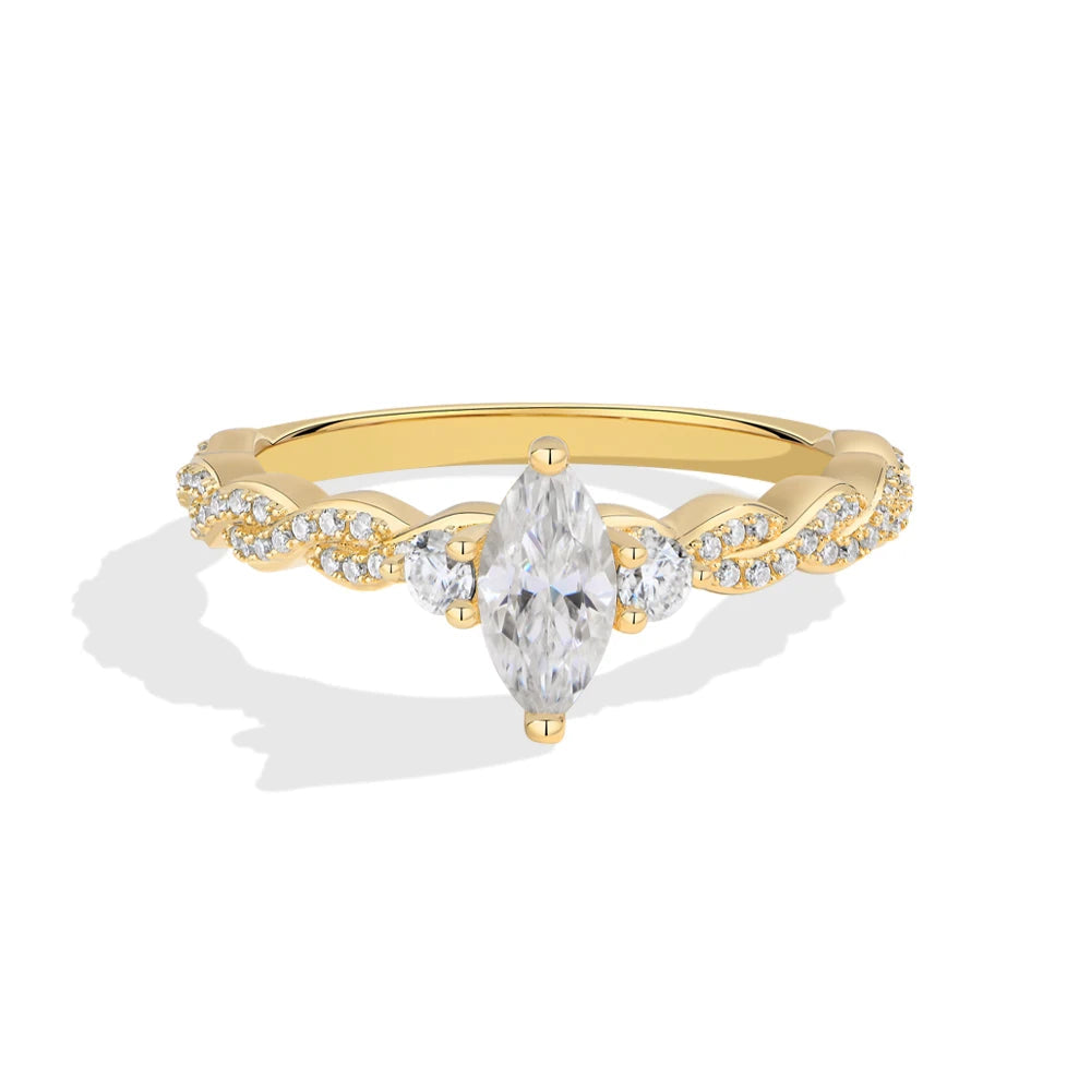 0.5 CT Marquise Cut Moissanite Promise Ring