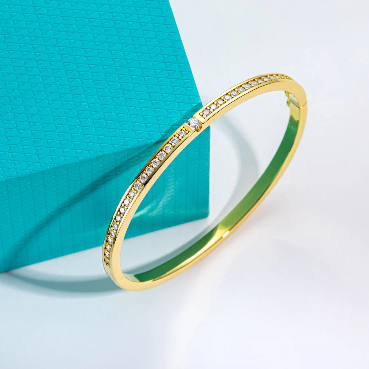 3 MM Tennis Moissanite Bangle Bracelet