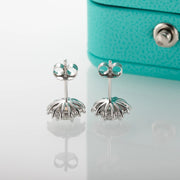 1 Carat Total D Color Moissanite Diamond Sunflower Earrings.