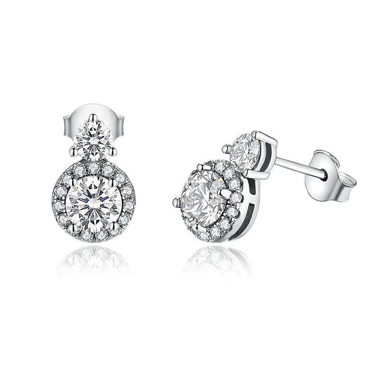 0.5CT VVS1 D Color Round Cut Moissanite Stud Earrings | S925.