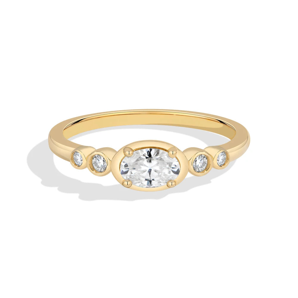 Oval Cut Moissanite Wedding Statement Ring