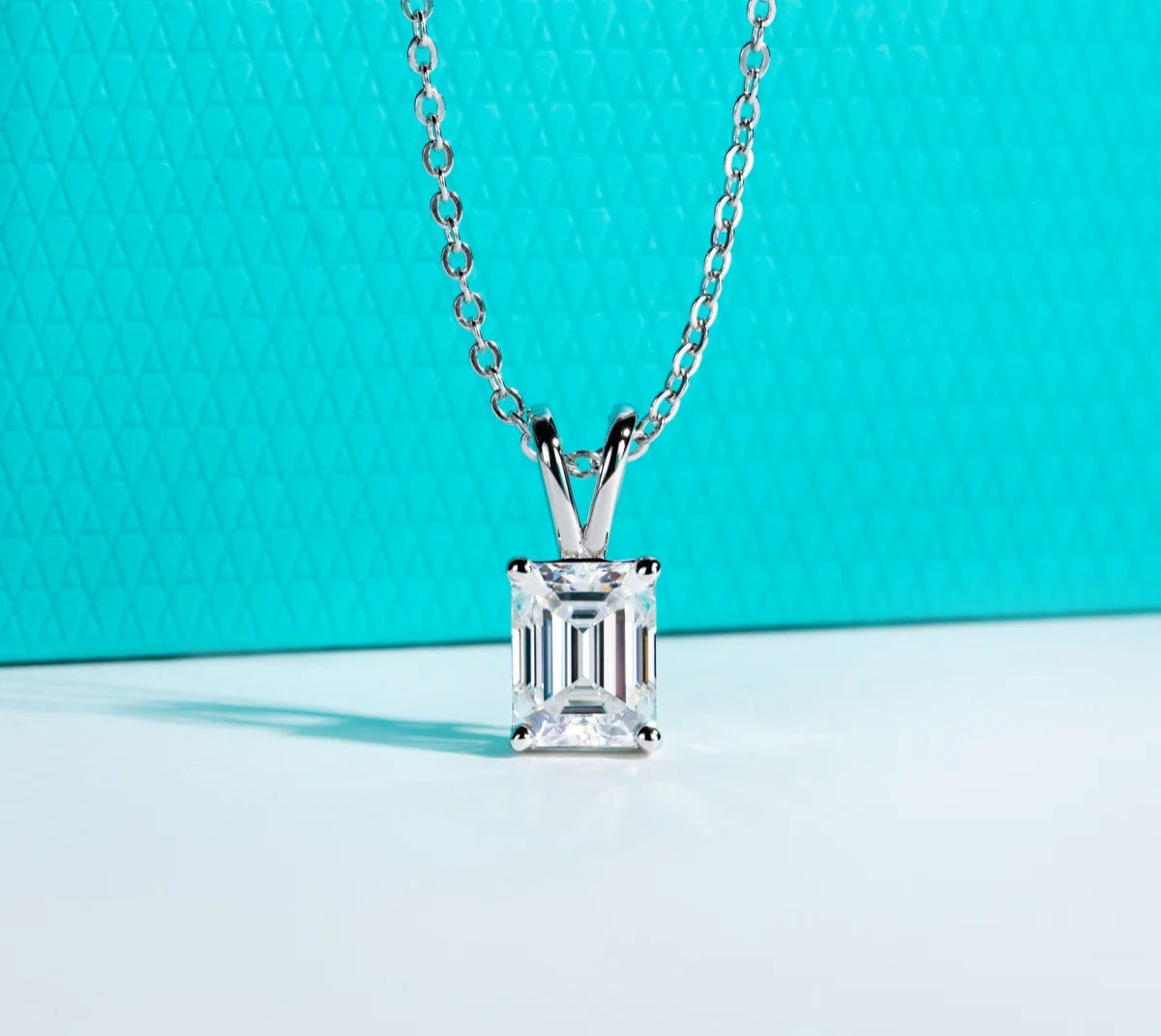 Emerald Cut Moissanite Necklace