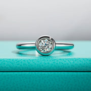 GK Moissanites 0.5ct D Color Moissanite Bezel Promise Ring