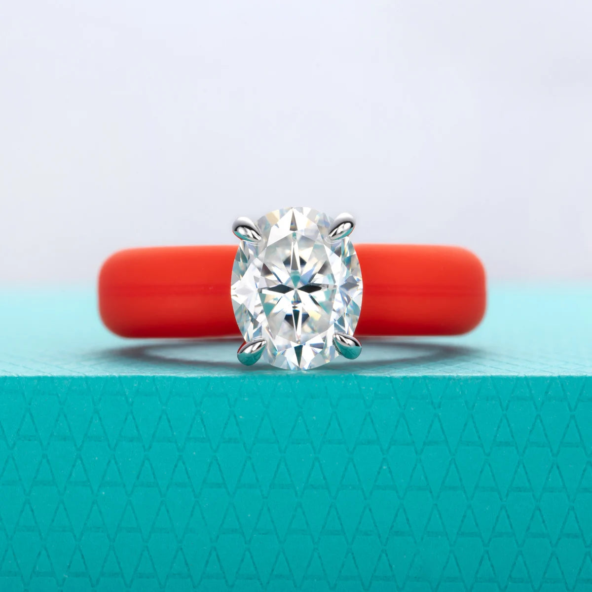 3 CT Oval Cut Moissanite Silicone Ring