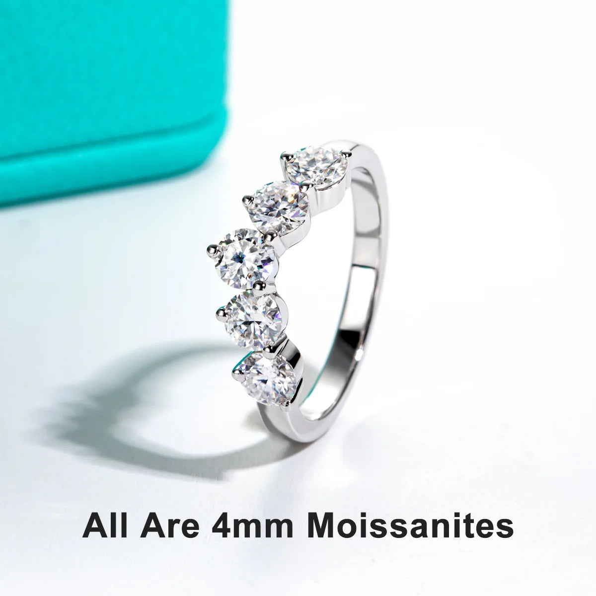 1.5 CTTW D Color Moissanite Wedding Band