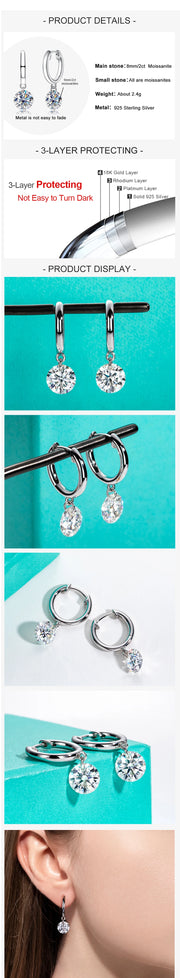 4cttw Moissanite Hoop Women's Earrings.