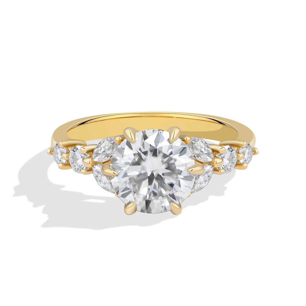 2.5 CT Round Cut Moissanite Classic Solitaire Ring
