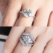 4.6 Carat D Color Moissanite Engagement Wedding Ring.