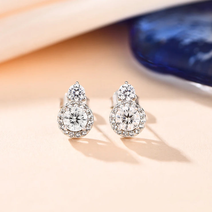 0.5CT VVS1 D Color Round Cut Moissanite Stud Earrings | S925.