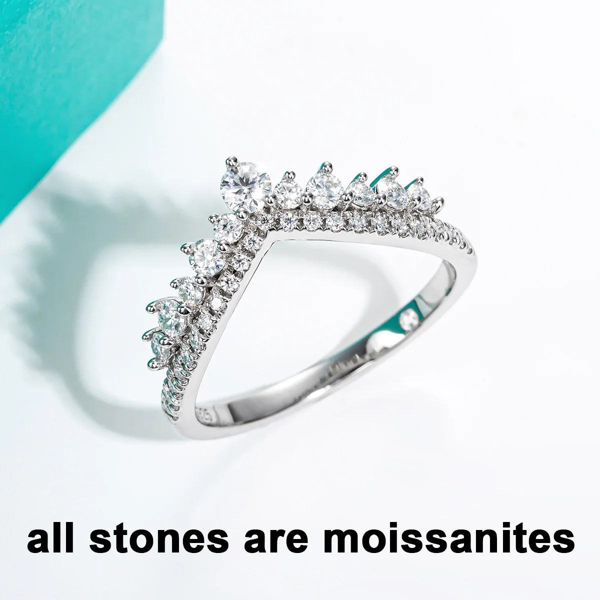 3 MM Moissanite Heart Shape Wedding Band