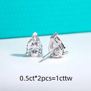 VVS1 D Color Pear Cut Moissanite Stud Earrings