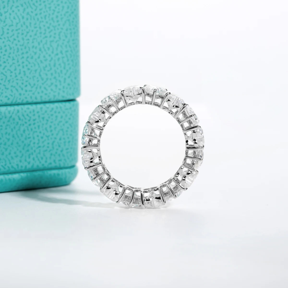 GK Moissanites 5mm Heart Cut D Color Moissanite Eternity Band