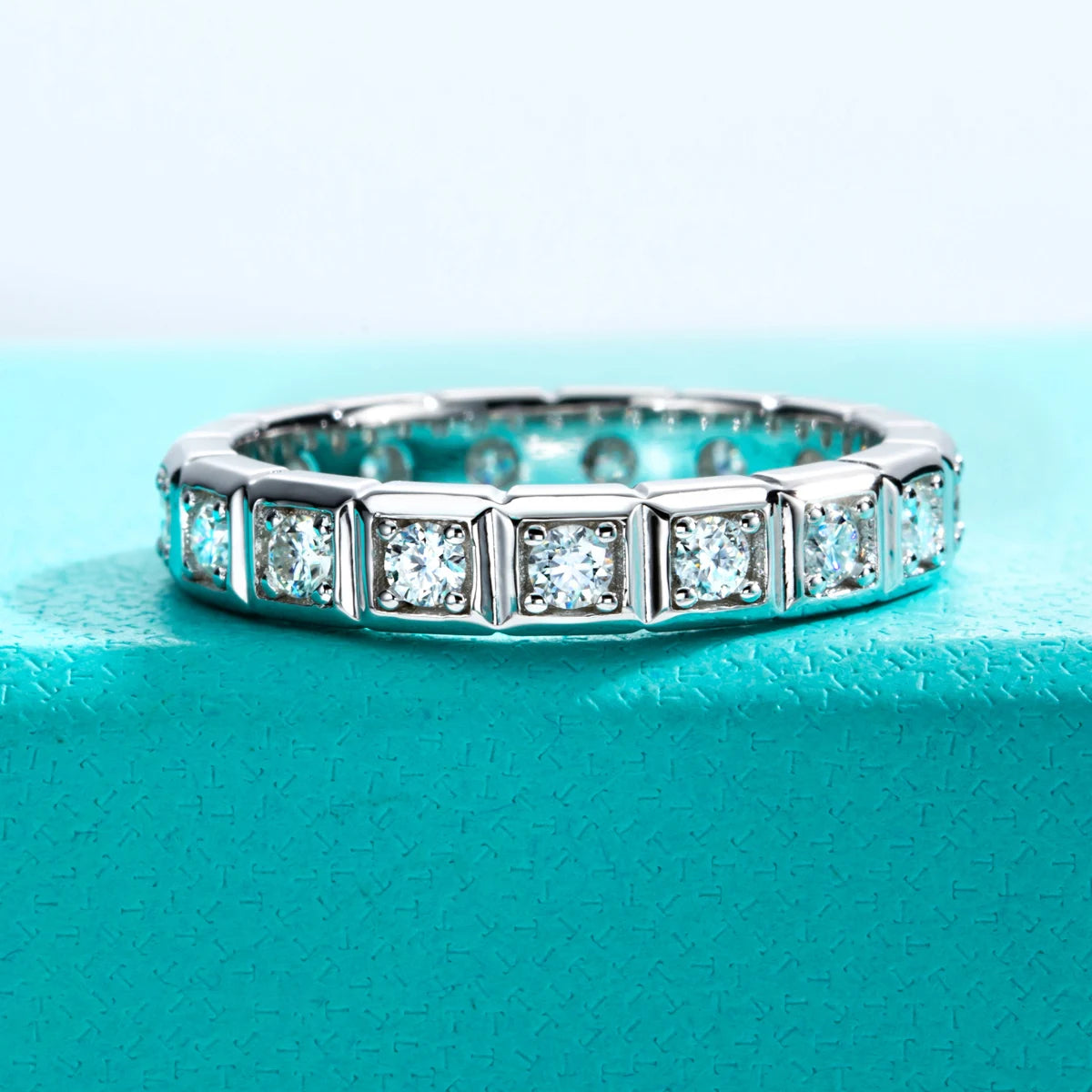 2.2 MM Princess Cut Eternity Moissanite Band