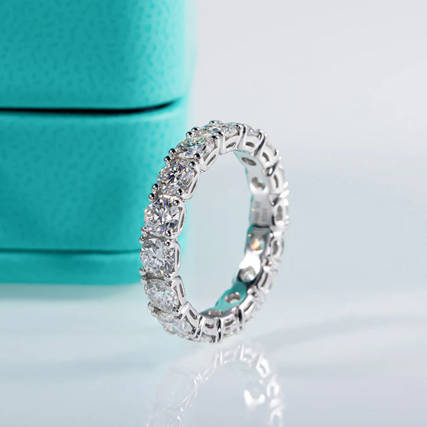 GK Moissanites 4mm D Color Moissanite Eternity Band Ring