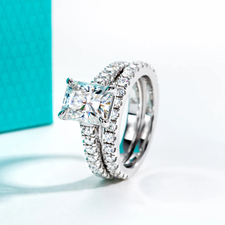 Cut Moissanite Engagement Ring 