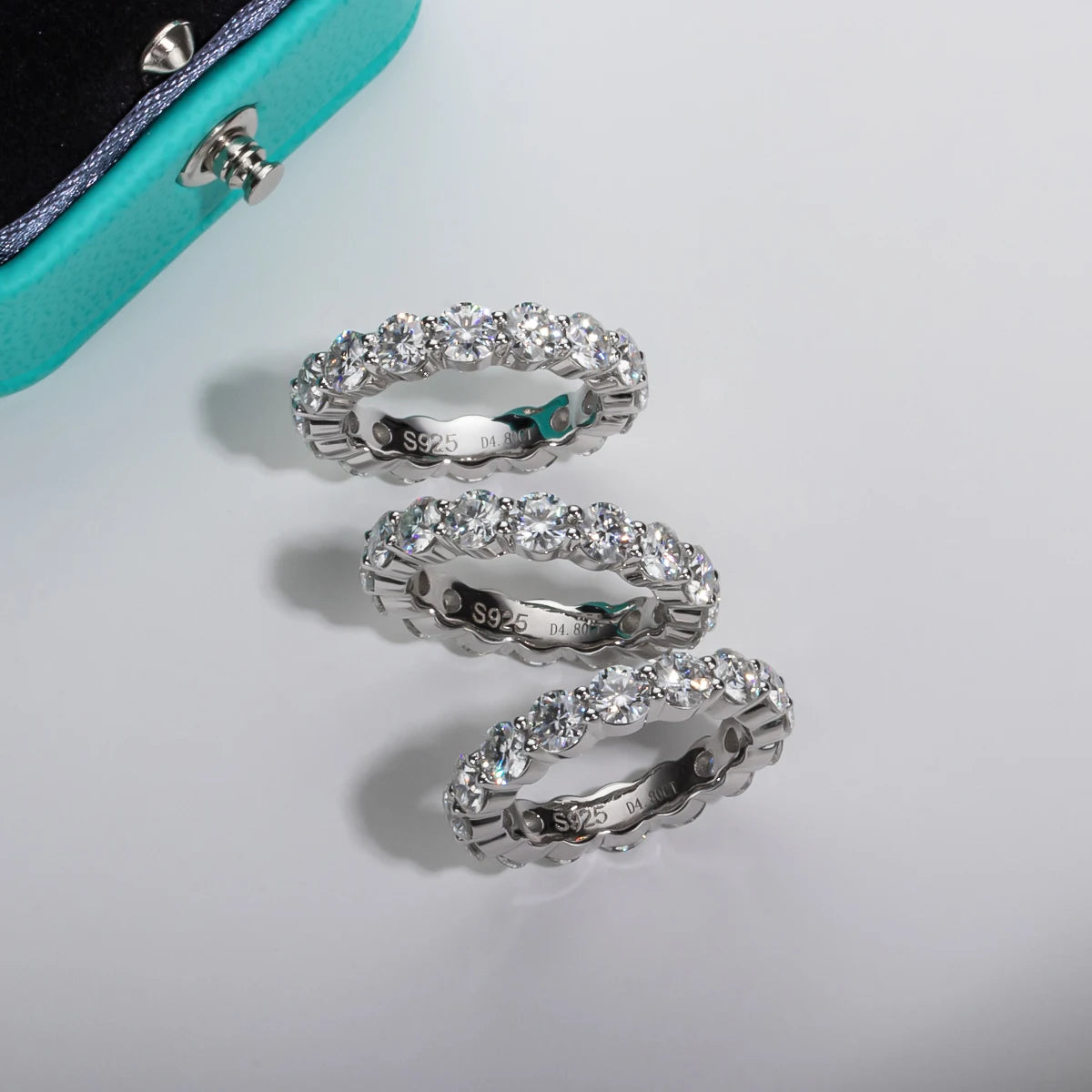 GK Moissanites 5mm Heart Cut D Color Moissanite Eternity Band