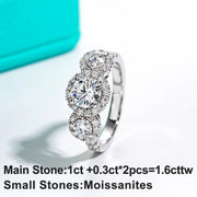 1CT & 2.2CT D Color Moissanite Engagement Promise Ring.