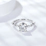 2CT VVS1 D Color Oval Cut Moissanite Engagement Ring | 18K White Gold Plated.