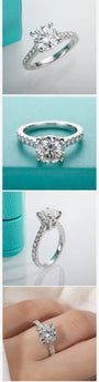 3 CT D Color Moissanite Engagement Wedding Ring.