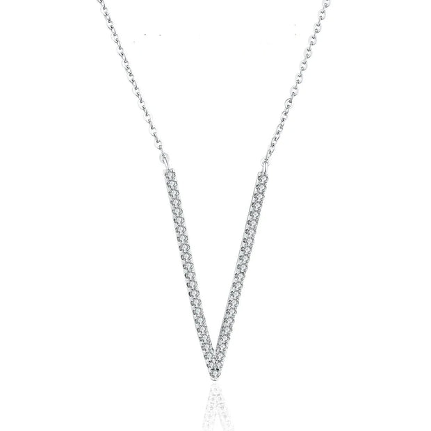 VVS1 V Shaped Moissanite Pendant Necklace | S925.