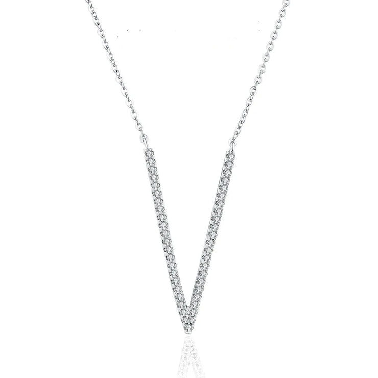 VVS1 V Shaped Moissanite Pendant Necklace | S925.