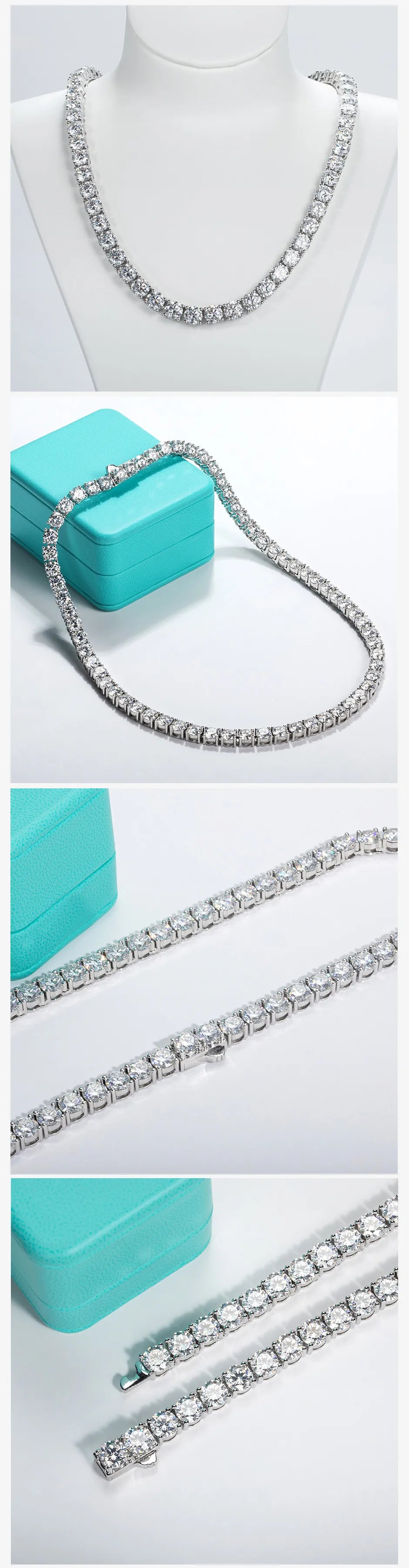 6.5 MM Moissanite Tennis Necklace – 66CTTW