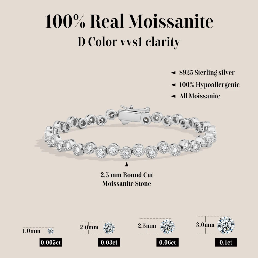 VVS1 Classic Moissanite Tennis Bracelet
