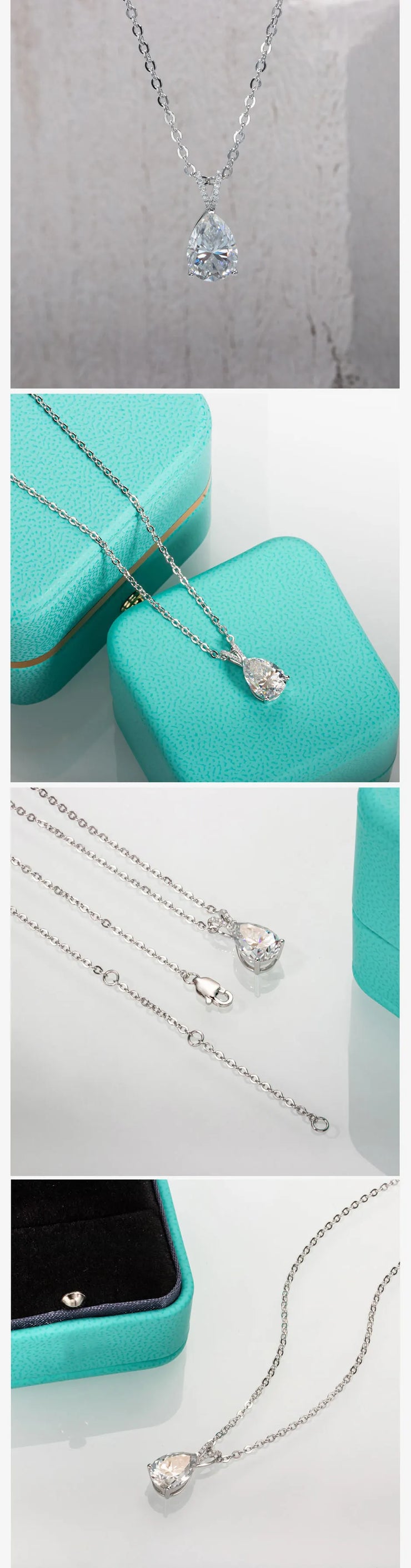 2.5ct Pear-Cut Moissanite Pendant Necklace.