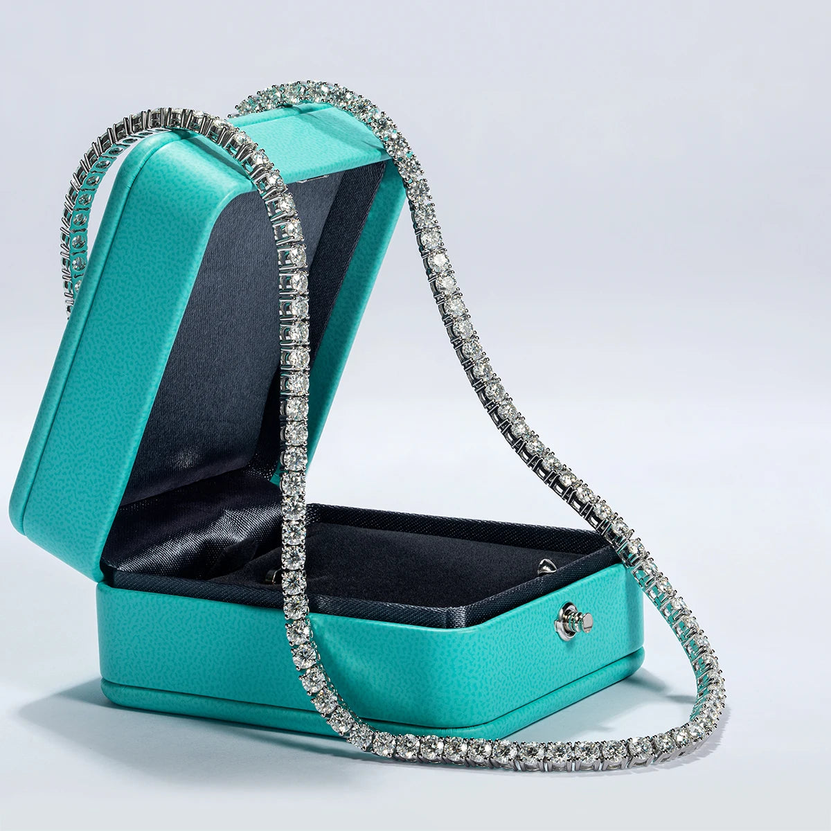 4 MM D Color Moissanite Tennis Necklace