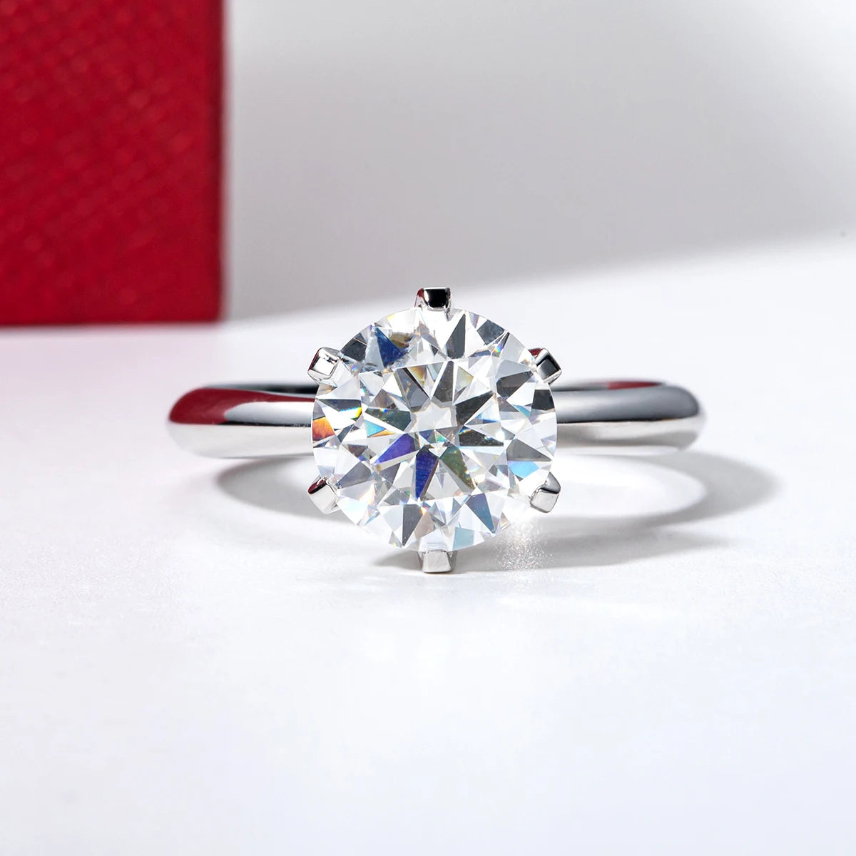 3 CT Round Cut Moissanite Engagement Ring