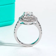 GK Moissanites 3ct Oval Cut Moissanite Double Halo Engagement Rings