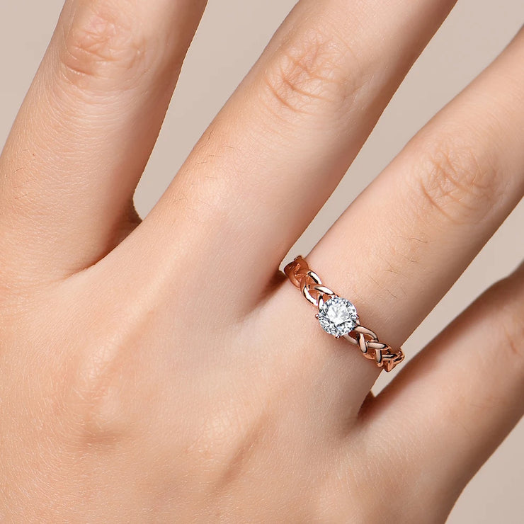 5.0mm Brilliant Cut Moissanite Ring | 925 Sterling Silver.