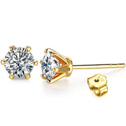 VVS1 D Color 0.5-1 Carat Moissanite Stud Earrings | 18K Gold Plated.