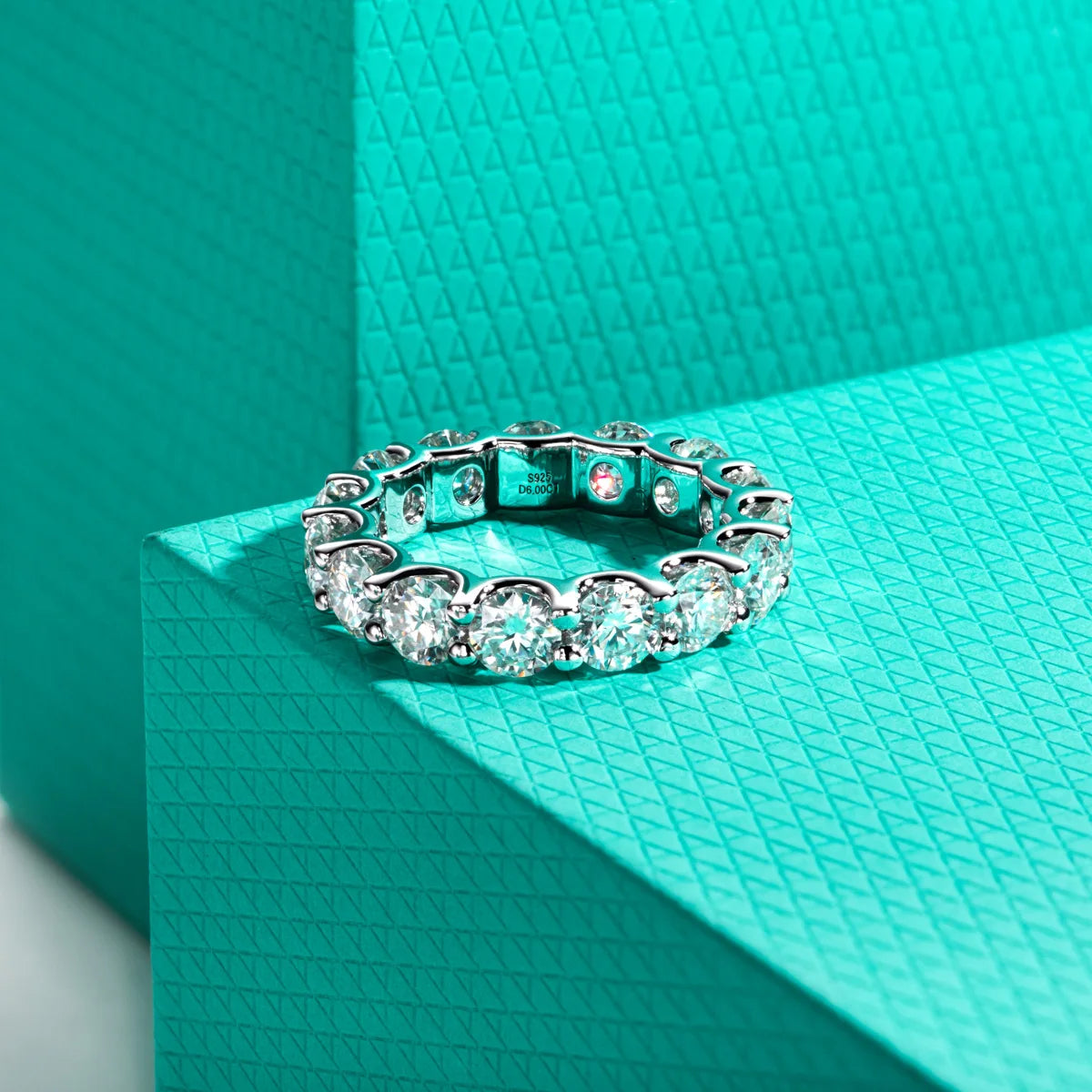 4.5 MM D Color Moissanites Eternity Band Ring